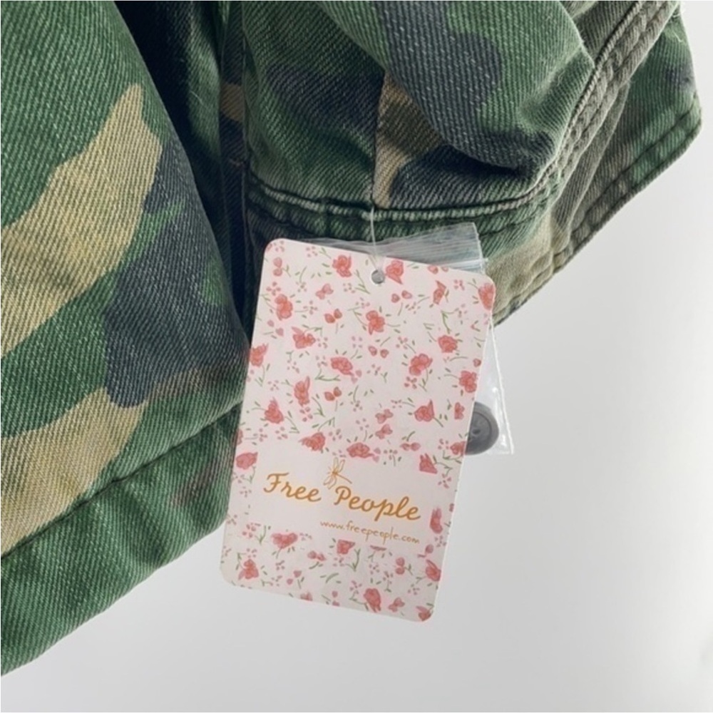 FREE PEOPLE Seize The Day Green Camo Print Utility Jacket - Picture 8 of 16